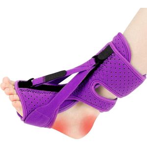 Plantaire fasciitis nachtspalk - 3 verstelbare plantaire fasciitis verlichtingsbeugel - Plantaire fasciitis verlichting vrouwen mannen banden - Dag Nacht - Paars - 1 stuk