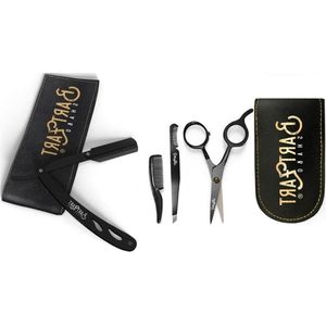 Razor set with beard scissors-tweezers-beard care-professional shaving-plucking eyebrows