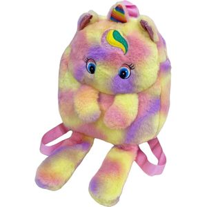 Fabs World Rugtas unicorn fluffy geel/roze