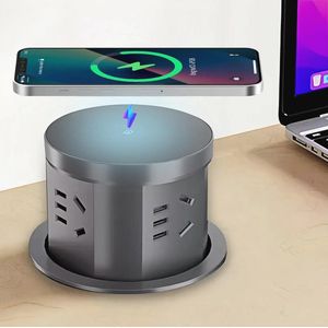Pop-up Stopcontact met Draadloze Oplader en Automatische Hefmodus voor Keuken en Kantoor