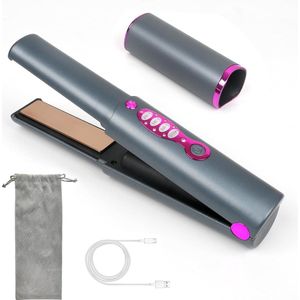 Draadloze Stijltang - Mini Stijltang - Reis Stijltang - Draadloze Krultang - Hair Straightener - 2 in 1