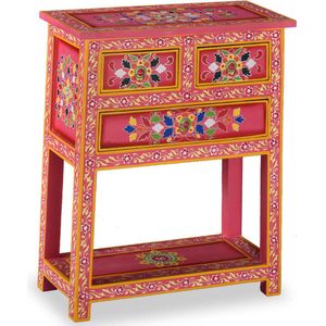 Medina Dressoir met lades handgeschilderd massief mangohout roze