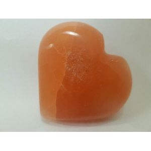 Hart knuffelsteen seleniet oranje 8 cm