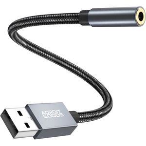AdroitGoods - Externe Geluidskaart - USB naar 3,5 mm Aux Audio-Adapter - Usb 5.1