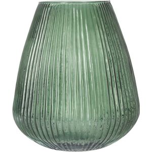 Excellent Houseware glazen vaas / bloemen vazen - groen - 25 x 37 cm