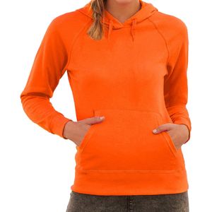 Fruit of the Loom Oranje hoodie / sweater met capuchon - dames XS