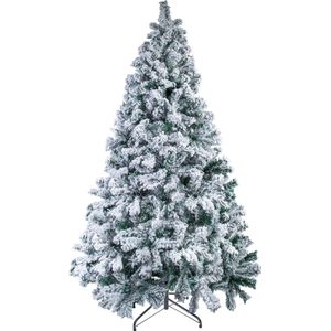 Uten Luxe uitvoering Kunstkerstboom met sneeuw - 150cm hoog - Zonder verlichting - 500Takken - wit/Groen