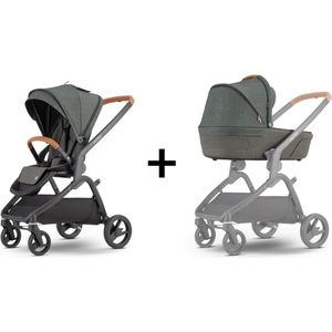 Mutsy Flow Kinderwagen met Buggyzit en Reiswieg. Urban Green - Cognac