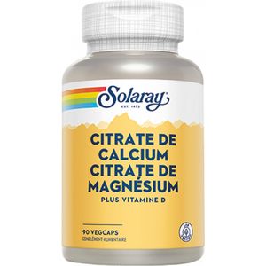 Solaray Calcium Citraat Magnesium Citraat 90 Vitamine D Plantaardige Capsules