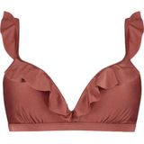 Beachlife Chocolate Shine ruffle bikinitop