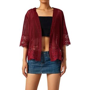 Lichtgewicht Korte Mouw Sheer Shrug voor Dames - Effen Kleur Lace Bolero Vest