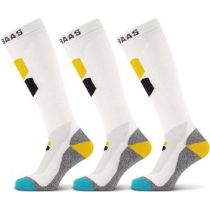 Poederbaas Skisokken Technical Bamboo Freeride 3-pack Wit