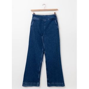 Sissy-Boy - Donkerblauwe wide leg denim broek met rits