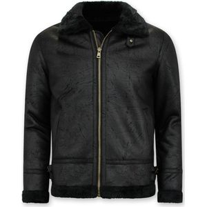 Shearling jacket - Lammy Coat - Zwart