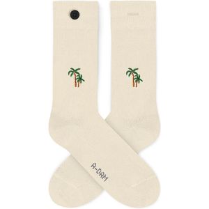 A-dam Palm Trees - Sok - Sokken - Biologisch Katoen - Vegan - Heren en Dames - Volwassenen - Wit - 41-46