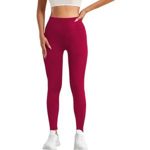 SOFTFLEX Zachte Sportlegging met Zakken - Dames Pocket Legging - Super Soft - Sportbroek - Sportlegging - Legging - met zakken - Comfortabel - Rood - Maat XL