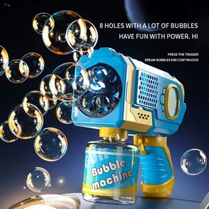 Bubbel Bellenblaas Pistool Zeep Bubbel Machine Automatische Bellenblaas Kinderen Bellen Blazen met Licht blauw