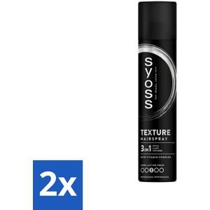 2 x Syoss - Texture - Haarspray - Voor Gedefinieerde Styling - 300 ml - Haarspray - Textuur Haarspray - Volume Haarspray - Styling Haarspray - Syoss