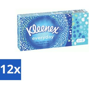 Kleenex - Zakdoekjes - Everyday - 8 Pakjes Zakdoekjes - Voordeelverpakking - 12 stuks