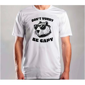 Don't Worry Be Cappy - T Shirt - FunnyVibes - Funny - Gift - Cute - Grappig - LachenMaar - Sarcasm - SarcasmMode - Sarcasme - LekkerSarcastisch - Coffee - Tea