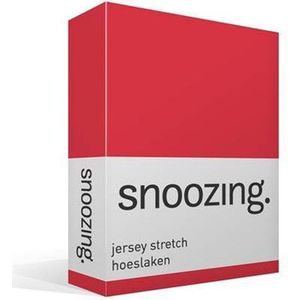 Snoozing Jersey Stretch - Hoeslaken - Lits-jumeaux - 200x200/220 cm - Rood