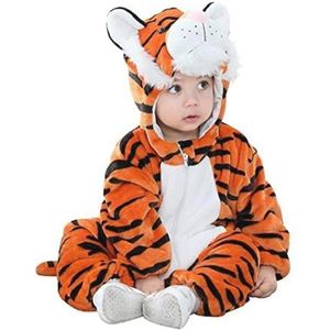 Luxe Baby Hooded Onesies Met Cartoon Dier Motief - Zacht en Comfortabel Jumpsuit voor Pasgeborenen en Peuters