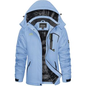 Winterjas voor dames met afneembare capuchon en zakken, winddicht en warm voor outdoor activiteiten