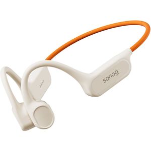 Sercano Bone Conduction Headphone - IPX8 Waterdicht - 32GB Geheugen - Geschikt Voor Zwemmen - 8 Uur Batterijduur - Sport & Fitness - Beige