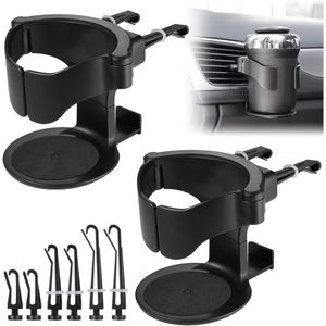 2Pcs Verstelbare Auto-ventilatie Bekerhouder voor in de Auto met 3 paar Clips - Ideaal voor Flesjes, Blikjes en Koffiemokken