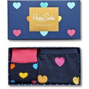 Happy Socks Hearts Giftbox Slip en Sokken - Multi - Maat 36-40 en XS