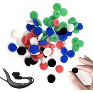 Brenzoos - 50 Stuks Schuim Oordopjes met Kleurrijke Vervangende Sponshoezen voor Oortelefoon - Geluidsisolatie - Diameter 15 mm
