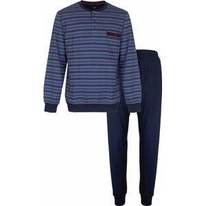 Paul Hopkins Heren Pyjama - Strepen - Polo sluiting - Blauw - Maat L