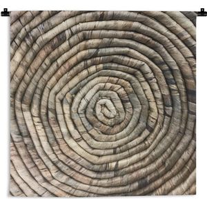 Wandkleed - Wanddoek - Cirkel - Riet - Mand - 60x60 cm - Wandtapijt