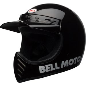 Bell Moto-3 Classic Solid Gloss Black Helmet Full Face 2XL - Maat 2XL - Helm