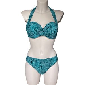 Rosa Faia - coco Turquoise Bikini set - Maat voorgevormde Top 40D / Slip Maat 42