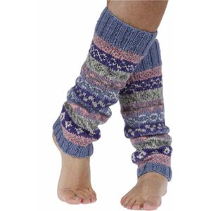 Pachamama - Wollen beenwarmers met ingebreide patronen - Jacaranda - Finisterre - One size - Fair trade - 100% wol