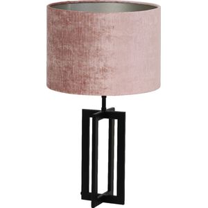 Light & Living Tafellamp Mace/Gemstone - Zwart/Oud roze - Ø30x56cm -