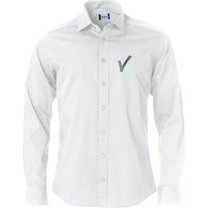 Security / Beveiliging kleding - Clique - Overhemd / Blouse inclusief borstlogo (V-tje) - Wit - Maat L - VOOR PROFESSIONALS