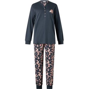 Lunatex - Dames Pyjama Interlock - Donkerblauw - Maat XXL