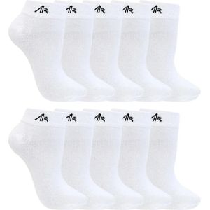 Sneakersokken | zakken niet af | kleur wit | ademend | in alle maten | 10 paar