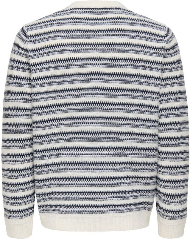 Only & Sons - ONSMING - Trui - Marine/Wit - Lange Mouw