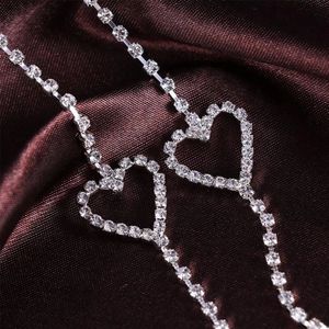 T.O.M. - Verwisselbare BH bandjes- Hartje - 1 rij strass- zilver- Diamond luxe BH bandjes- Strapless BH - Bling- Glitter