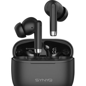 Synyq iPro - Draadloze Oordopjes – Universeel - Bluetooth Oordopjes – Oortjes draadloos – Oordopjes draadloos - Bluetooth 5.3 - Zwart