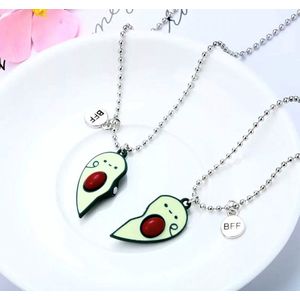 Akyol - vriendschapsketting - vriendschaps ketting - avocado ketting - avocado - kettin met avocado - vriendinnen ketting - bff - ketting voor 2 -meisjes ketting - cadeau voor vriendin - best friends -cadeau - bff ketting