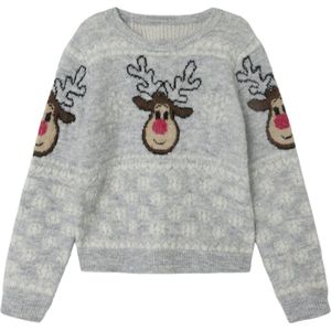 Name It kids meisjes trui RIHYGGE Light Grey Melange Regular Fit