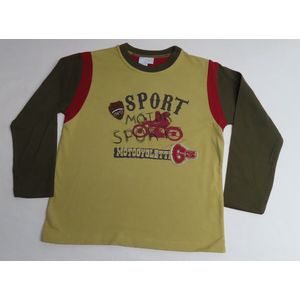 T shirt met lange mouwen - Jongens - Oker - Motorsport- 6 jaar 116