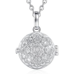 Bloem Bola Zwangerschap Halsketting Verzilverd 76-114 cm