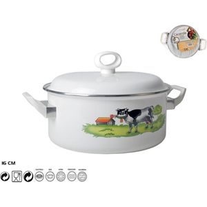 Braadpan met deksel – Ø 16 cm – gegoten aluminium – geschikt voor alle warmtebronnen - duurzame pan – sudderpan – stoofpan – 2.5 L