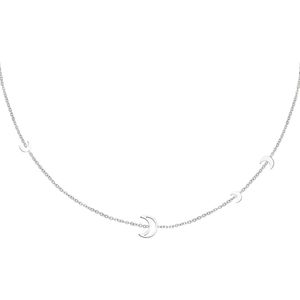 Roestvrijstalen ketting Maan - Yehwang - Ketting - One size - Zilver