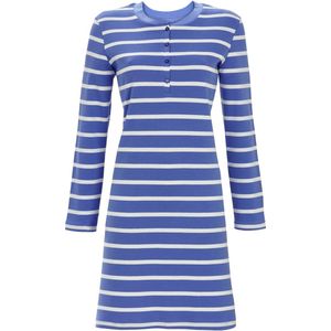Ringella - Nachthemd - Blauw - Katoen - Lange Mouwen - Ronde Hals